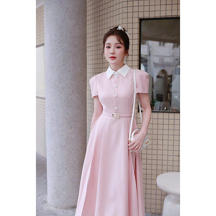 Đầm tiểu thư phối cổ sang chảnh thiết kế đi làm đi chơi đều đẹp