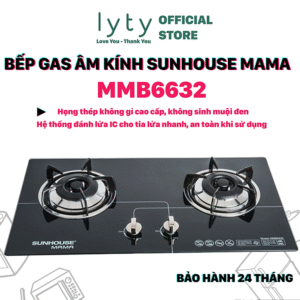 [Hàng Chính Hãng Cao Cấp] Bếp Gas Âm Kính Sunhouse Mama MMB6632 - Bảo hành chính hãng 24 tháng tại nhà - Họng thép không gỉ cao cấp, không sinh muội đen