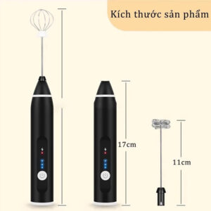 Máy Đánh Trứng, Đánh Sữa Và Tạo Bọt Cafe Cầm Tay Di Động 3 Tốc Độ Sử Dụng Pin Sạc Cao Cấp - Hàng Nhập Khẩu