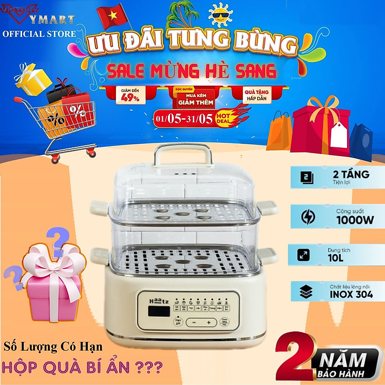 Nồi Hấp Đa Năng 2 Tầng Haatz CIM371, Dung Tích 10L, 8 Chức Năng, 1000W – Hàng Chính Hãng