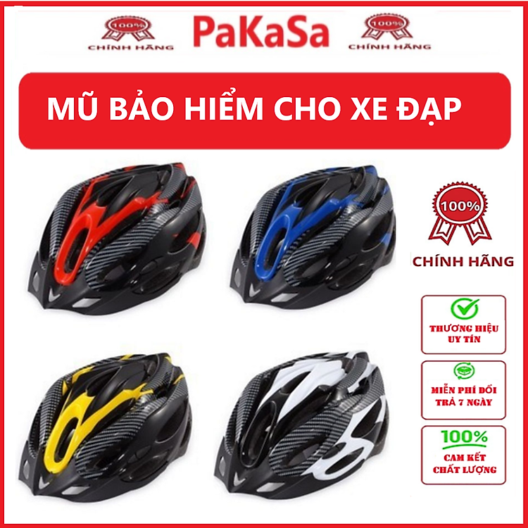 Nón bảo hiểm xe đạp thể thao siêu nhẹ thoáng khí PaKaSa – Hàng chính hãng (giao màu ngẫu nhiên)