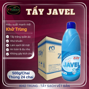 Nước Tẩy Trắng Javel Zily 500g - 24 Chai/Thùng