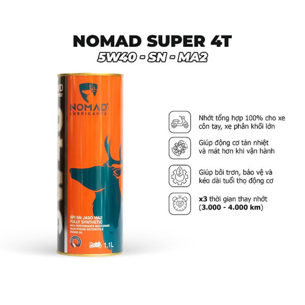 [Thanh Lý Hàng Trưng Bày] Nhớt Xe Máy NOMAD 5W40 1L 1.1L 1.3L Full Tổng Hợp Cho Xe Số/Tay Côn/Tay Ga