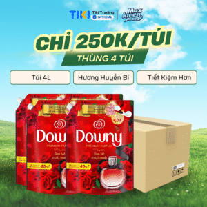 [Thùng 4 Túi] Nước Xả Vải DOWNY Hương Nước Hoa Cao Cấp/ Chống Khuẩn Túi 4L