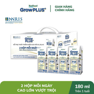Thùng Sữa Bột Pha sẵn Nutifood GrowPLUS+ Cao Lớn Vượt Trội trên 1 tuổi (24 hộp x 180ml)