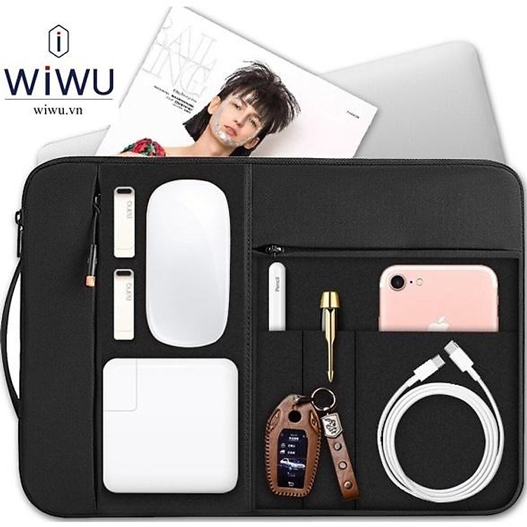 Túi chống sốc WI WU Alpha Slim Sleeve Túi xách chống sốc có quai xách nhỏ gọn cho Mac book , Laptop 13, 14, 16 inch – Hàng chính hãng