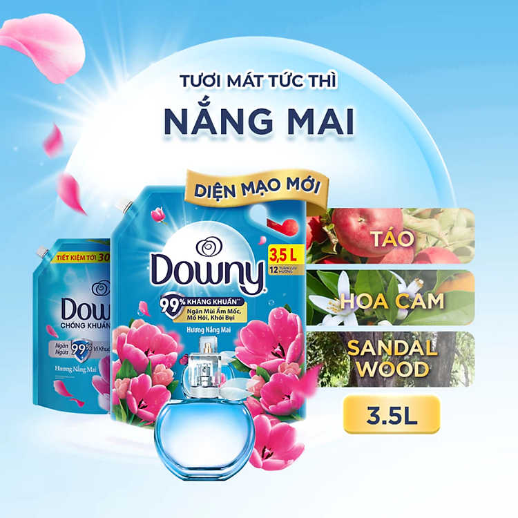 Túi Nước Xả Vải DOWNY Tinh Dầu Thiên Nhiên 3.5L