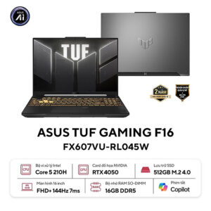 ASUS TUF Gaming F16 FX607VU-RL045W (Intel Core 5 210H | 16GB | 512GB | 16 inch FHD+ | RTX 4050 | Windows 11 Home | Xám) - HÀNG CHÍNH HÃNG