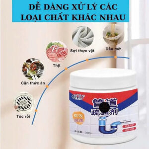 Bột thông cống cực mạnh bột thông bồn cầu, bồn rửa bát, đường ống, chai 260gram