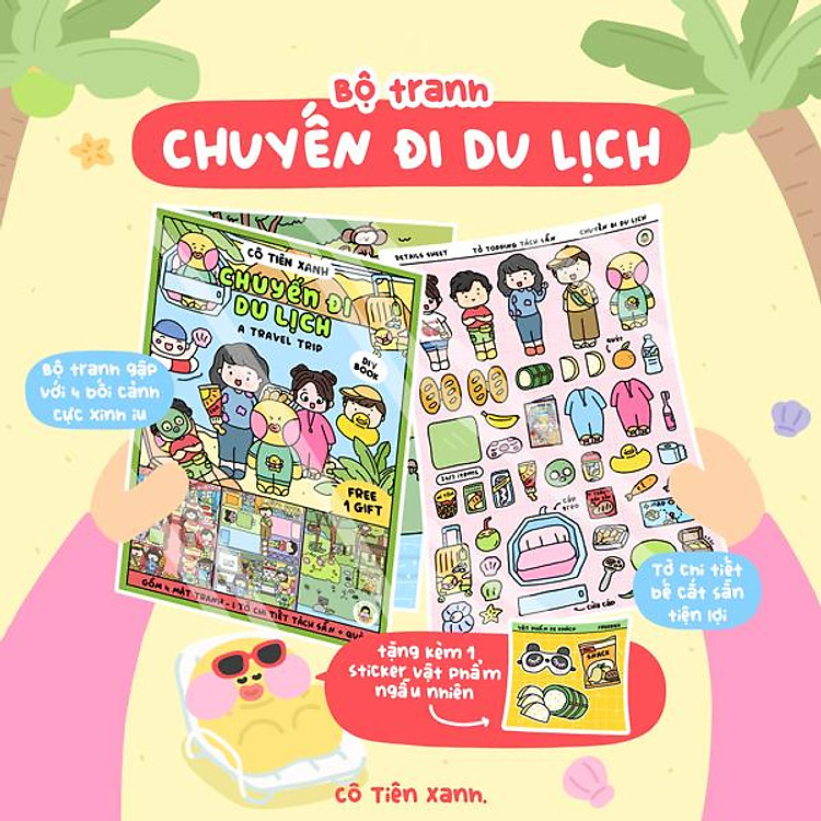 Bộ Tranh Tương Tác Cô Tiên Xanh – Chuyến Đi Du Lịch