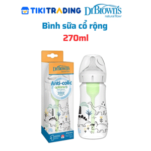 Bình sữa Dr.Brown's Options Plus cổ rộng 270ml PP TQ Dino Designs hình Khủng long