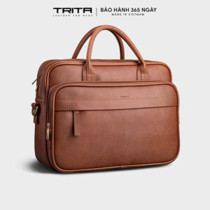 Cặp công sở Trita ( Thời trang nam đựng vừa laptop 14.6 inch - Cặp da TCA10 )