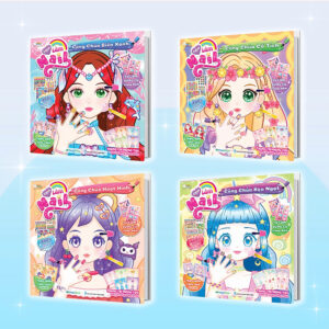 Combo 4 cuốn Tiệm Làm Nail Công chúa (1200+ stickers dễ thương) - Sách bóc dán sticker cho bé gái