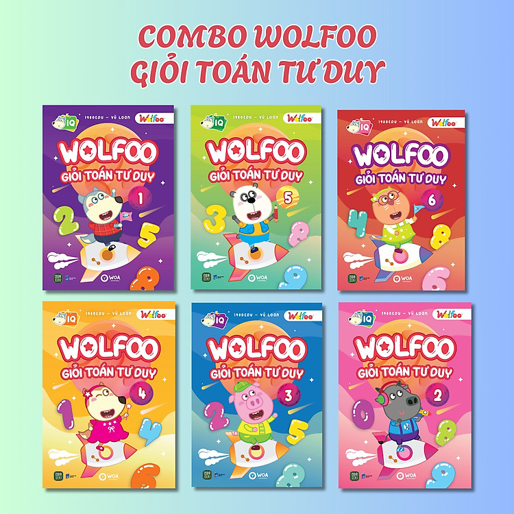 Combo 6 cuốn : Wolfoo Giỏi Toán Tư Duy