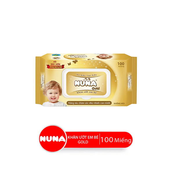 Combo Khăn Ướt Em Bé NUNA Gold Không Mùi 100 Miếng/Bao