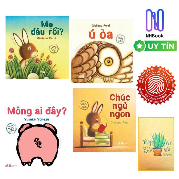 Combo Sách Lật Tương Tác Song Ngữ 0-3 Tuổi ( 4 cuốn ) : Ù òa , Mẹ Đâu Rồi ? , Mông Ai Đây ? và Chúc Ngủ Ngon ( Tặng Kèm Sổ Tay Xương Rồng )
