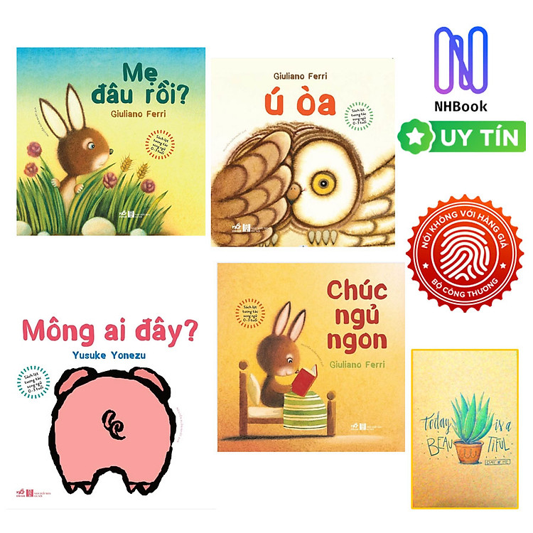 Combo Sách Lật Tương Tác Song Ngữ 0-3 Tuổi ( 4 cuốn ) : Ù òa , Mẹ Đâu Rồi ? , Mông Ai Đây ? và Chúc Ngủ Ngon ( Tặng Kèm Sổ Tay Xương Rồng )