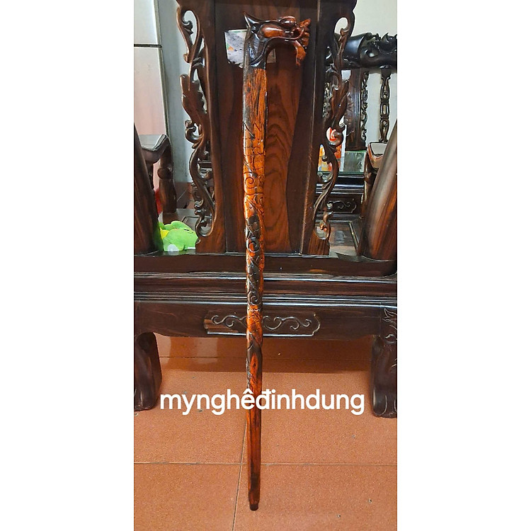 Gậy batong chống trượt dành cho người cao tuổi bằng gỗ trắc đỏ đen 90×3.2cm