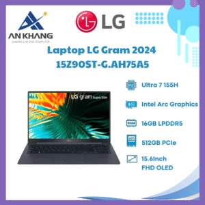 Laptop LG Gram 2024 15Z90ST-G.AH75A5 (Intel Core Ultra 7 155H | 16GB | 512GB | Intel Arc | 15.6 inch FHD OLED | Win 11 | Xanh) - Hàng Chính Hãng - Bảo Hành 12 Tháng