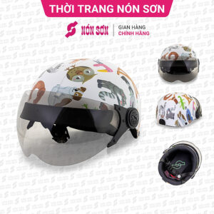 Mũ bảo hiểm hoa văn kính trẻ em chính hãng NÓN SƠN AKE-TR094