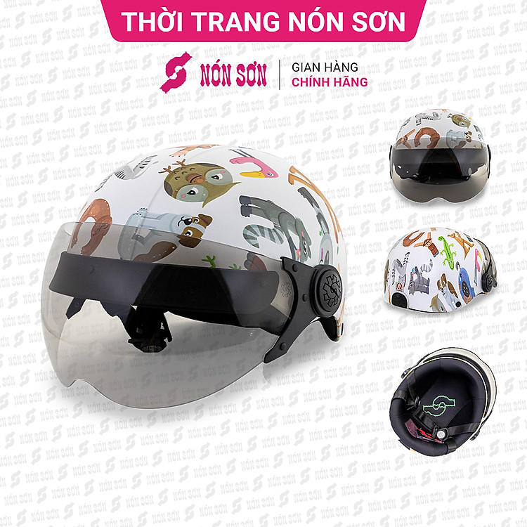Mũ bảo hiểm hoa văn kính trẻ em chính hãng NÓN SƠN AKE-TR094