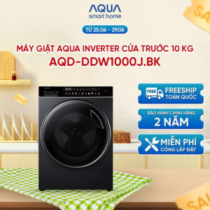 Máy giặt cửa trước Aqua Inverter 10KG AQD-DDW1000J.BK - Freeship toàn quốc - Hỗ trợ lắp đặt - Hàng chính hãng