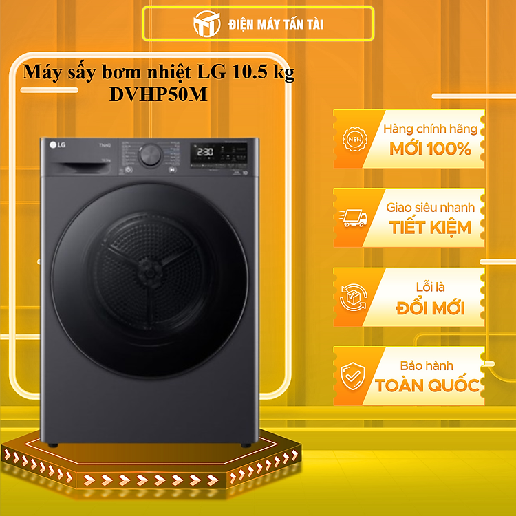 Máy Sấy Bơm Nhiệt LG Inverter 10.5 Kg DVHP50M – Hàng chính hãng – Giao HCM và 1 số tỉnh thành