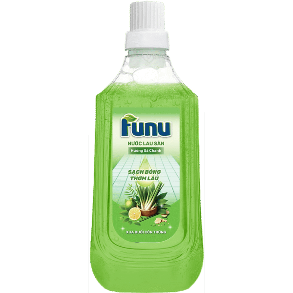 Nước lau sàn Funu sả chanh, sạch ngay sau một lần lau không cần lau lại với nước - Hàng chính hãng