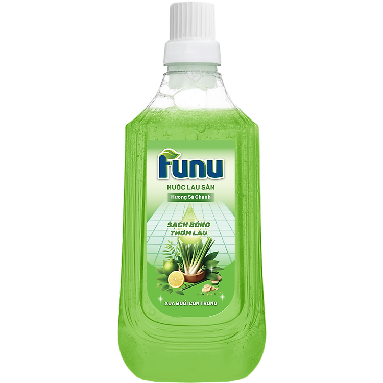 Nước lau sàn Funu sả chanh, sạch ngay sau một lần lau không cần lau lại với nước – Hàng chính hãng