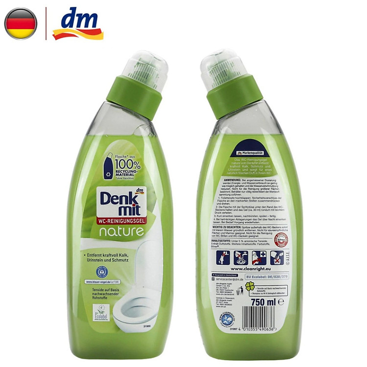 Nước tẩy bồn cầu, toilet, nhà tắm, nhà vệ sinh Denkmit WC Nature Đức 750ml