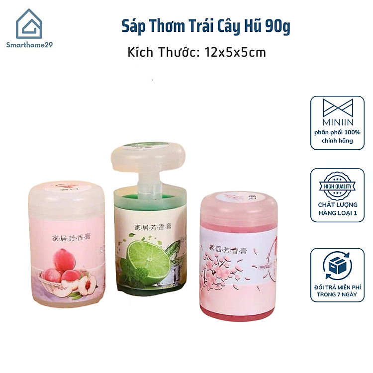 Sáp Thơm Trái Cây Hũ 90g – Khử Mùi, Tạo Hương Dịu Nhẹ – HÀNG CHÍNH HÃNG MINIIN