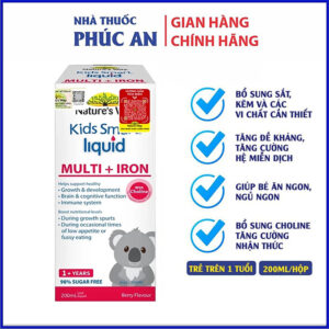 Siro bổ sung sắt, kẽm và vitamin tổng hợp cho bé Nature's Way Kids Smart Liquid Multi + Iron 200ml