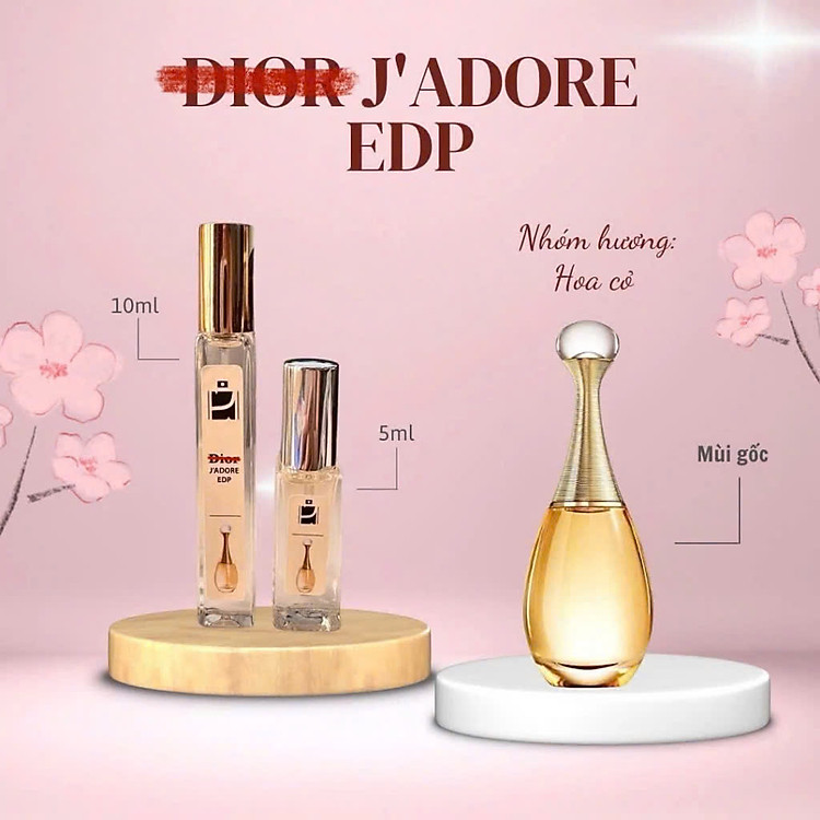 Tinh dầu nước hoa dạng xịt 5ml 10ml D.ior Jadore (mùi nữ) sang trọng, tinh tế