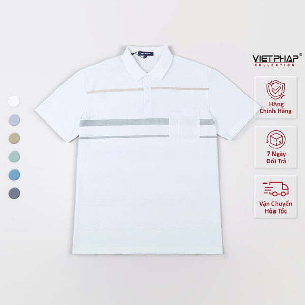 Áo Polo Nam VIỆT PHÁP Form Luxury - Thun Dệt Kim, lịch lãm, sang trọng 3314