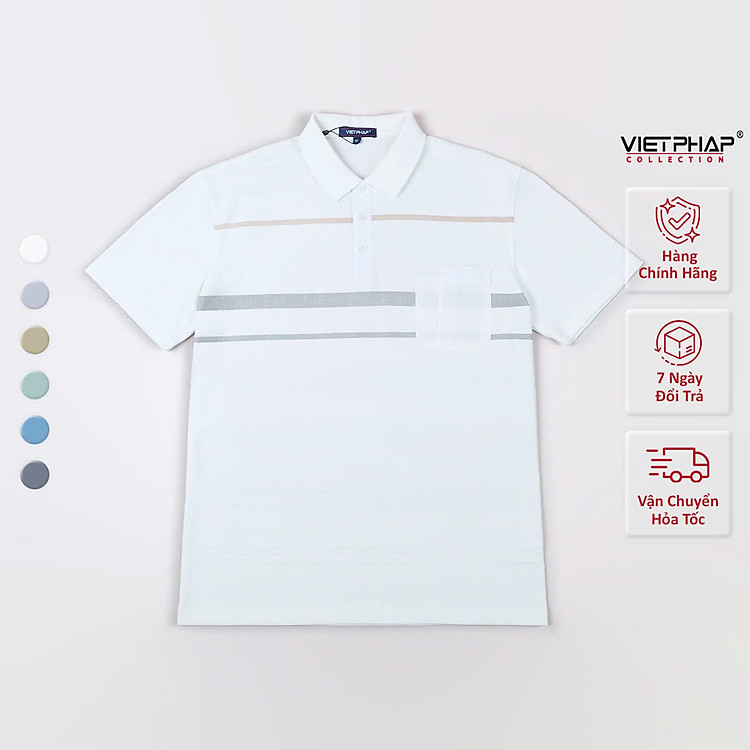 Áo Polo Nam VIỆT PHÁP Form Luxury – Thun Dệt Kim, lịch lãm, sang trọng 3314