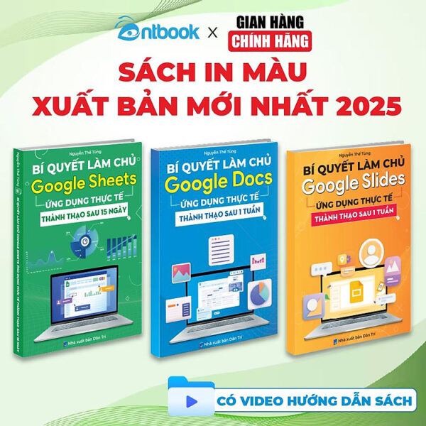 Sách Google Sheets - Google Docs - Google Slide Bộ 3 Cuốn Tin Học Online Thành Thạo Sau 15 Ngày, Tặng Video Bài Giảng