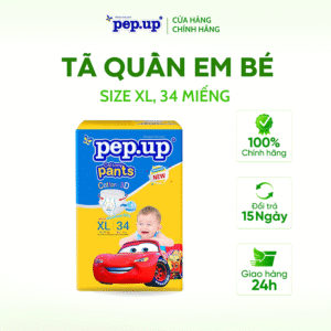 Tã/Bỉm Quần Em Bé Pep.up Cottony 3D Gói Đại Siêu Mềm Mại, Siêu Khô Thoáng, Kháng Khuẩn