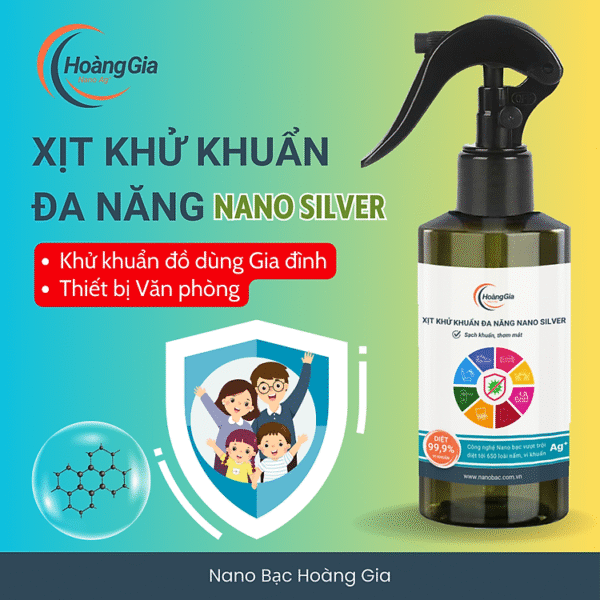 Xịt Khử Khuẩn Đa Năng Nano Bạc Hoàng Gia - Diệt Khuẩn Bề Mặt Đồ Dùng Không Hóa Chất Độc Hại